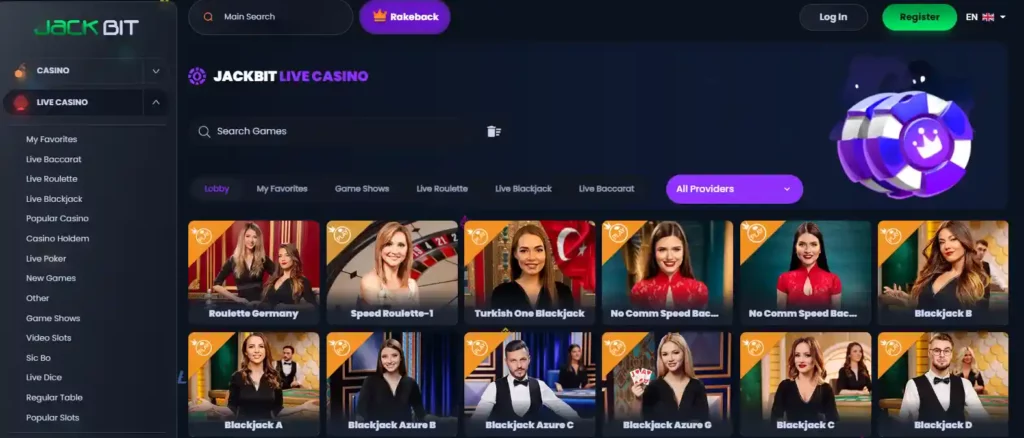 Jackbit live casino