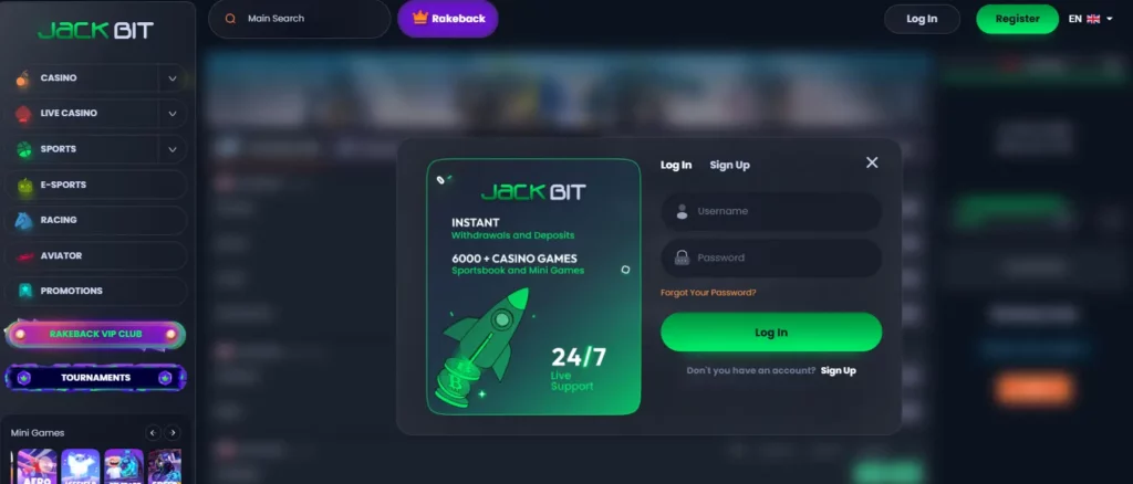 Jackbit login