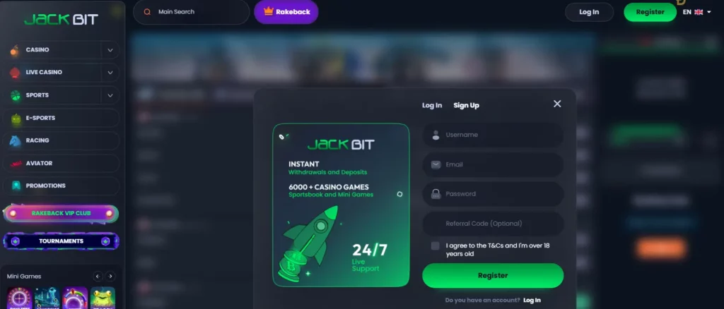 Jackbit register